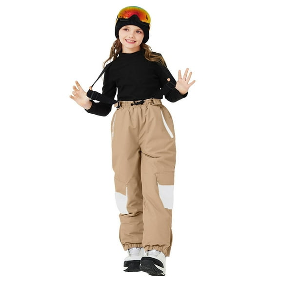MEZZALL Kids Children Ski Pants Warm And Thick Board And Double Board Strap Ski Pants Boys Girls Winter Leisure Baby Toddler Dailywear