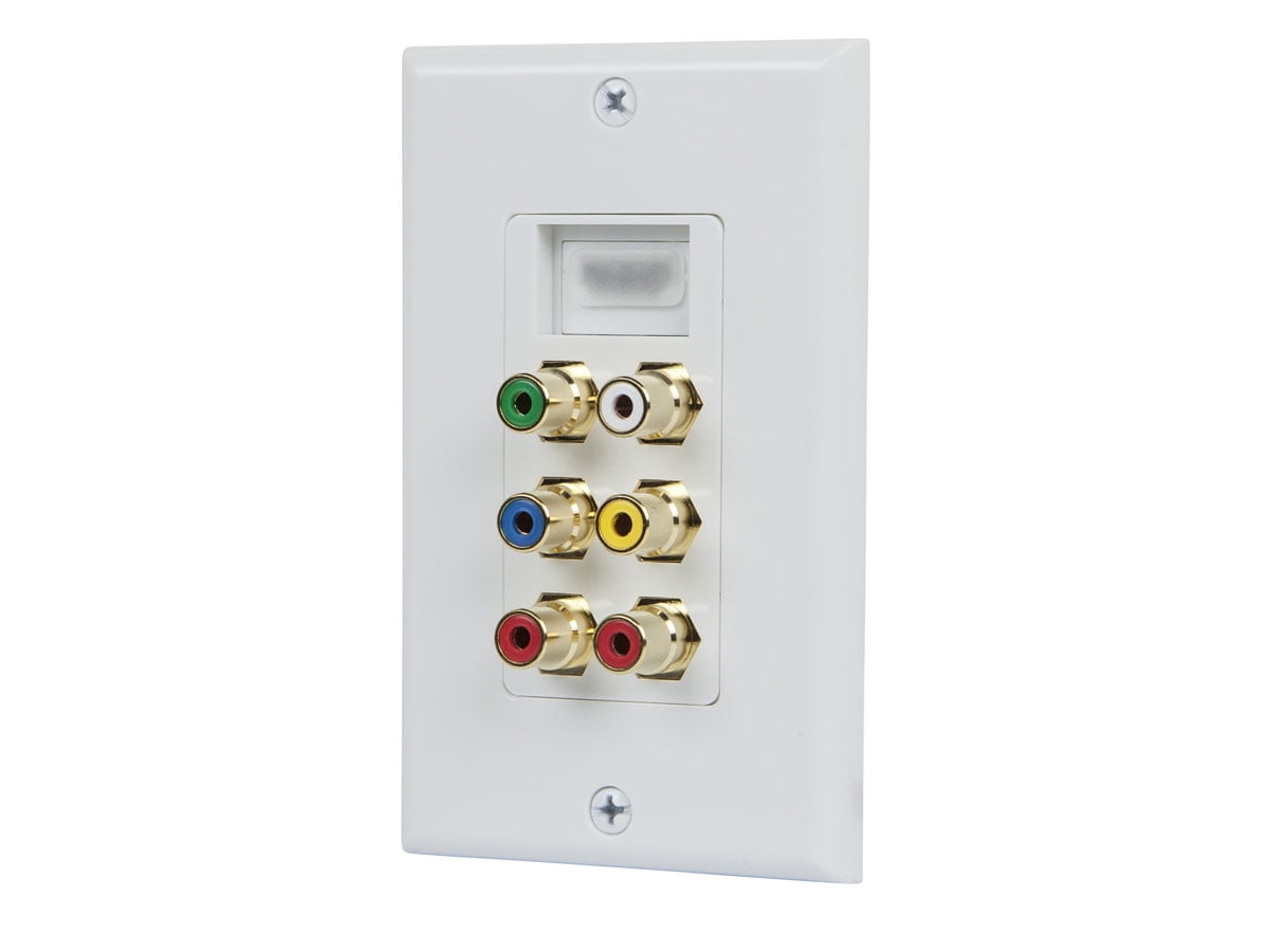 Monoprice 103000 3 RCA Component Two-Piece Inset Wall Plate RGB