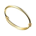 thumbnail image 1 of Adjustable Copper Bracelet Fashion Kids Jewelry Creative Bracelet Push-pull Open Bangle (Golden), 1 of 8