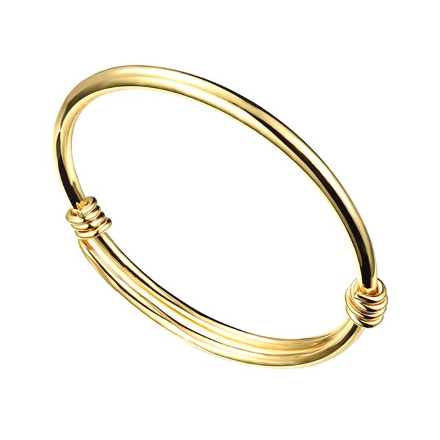 Adjustable copper bracelet in a golden finish, designed for kids. This push-pull open bangle features a chic and stylish design with delicate craftsmanship, making it suitable for daily wear and special occasions like birthdays, anniversaries, and holidays. The bracelet measures approximately 6.5x6.5x0.25cm and is a thoughtful gift option for children.