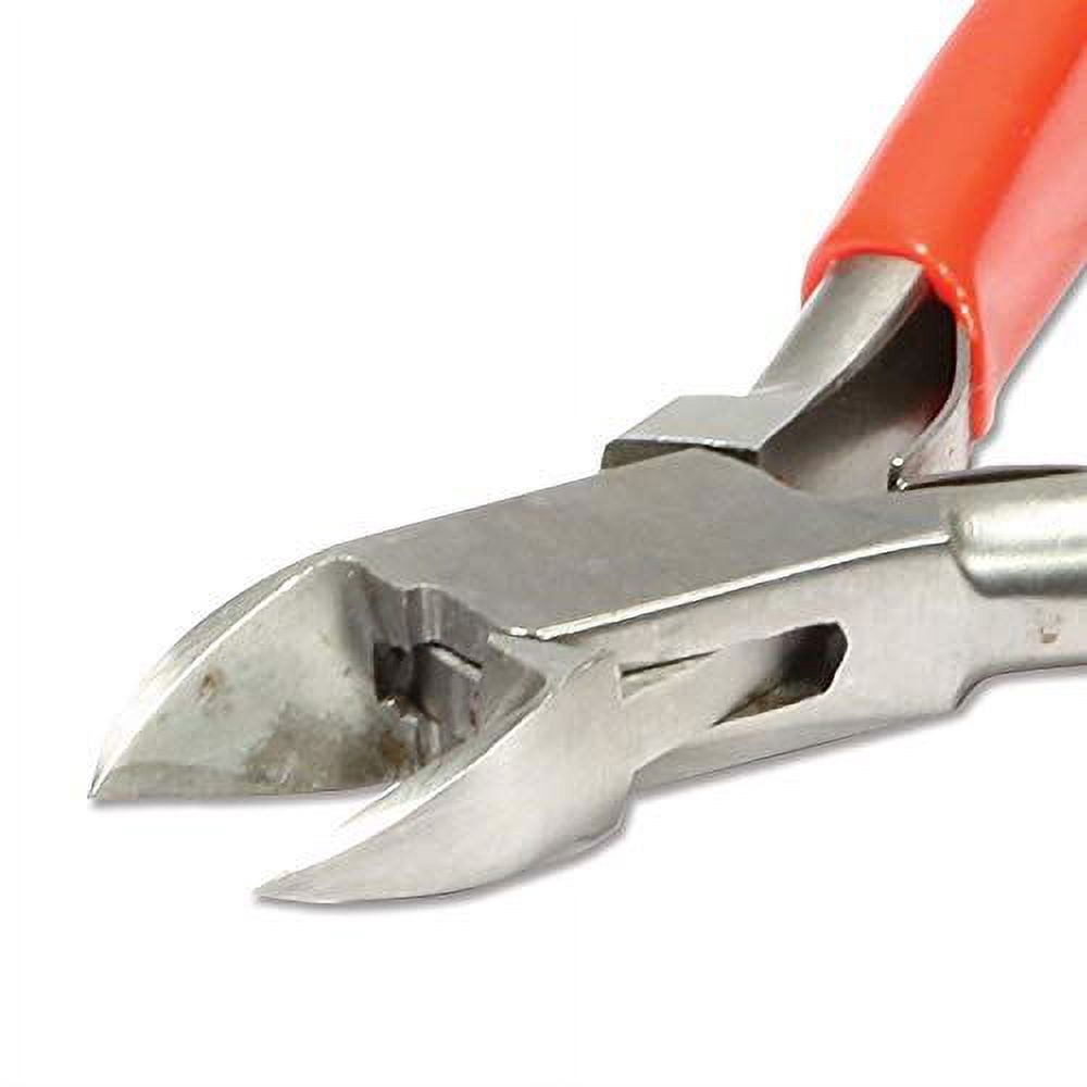The Beadsmith Platinum Series German Semi-Flush Sidecutter, 4.75 inches (120mm) with Polished Steel Head, red PVC Comfort Grip Handle and Double-Leaf Spring, Tool for Jewelry Making