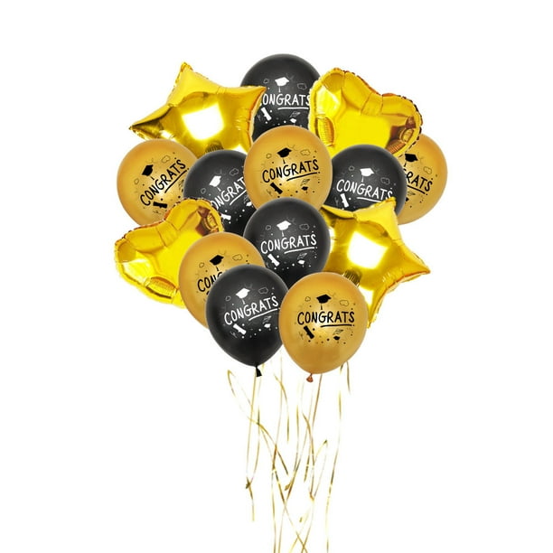 Agiferg Ballons de confettis d'or noir/blanc d'obtention du