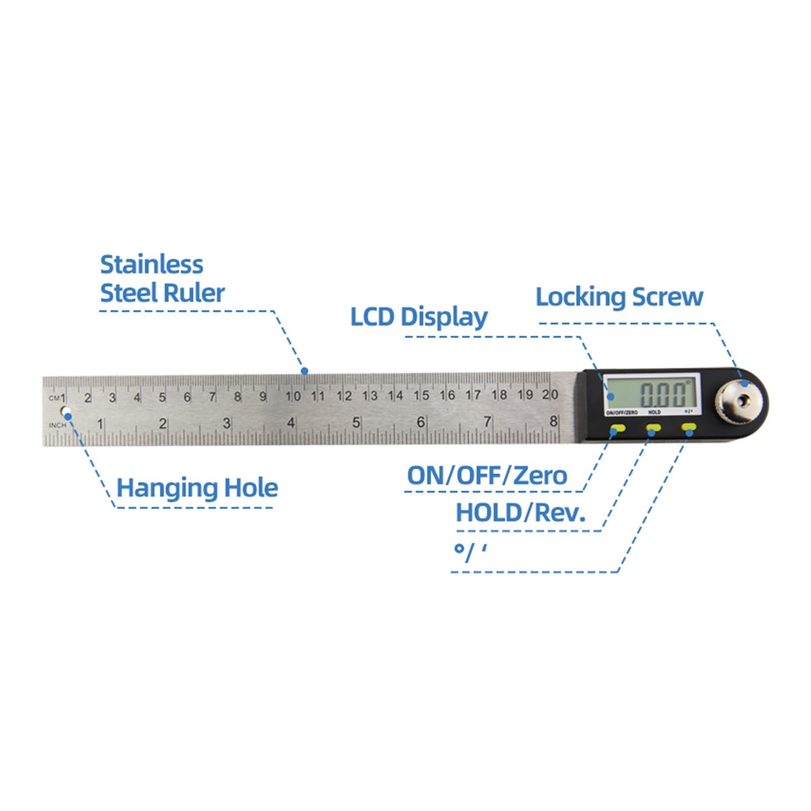 Digital Protractor Goniometer Electronic Carpenter Tools Goniometro Angle Finder Multi Angle Measuring Ruler Digital Angle Meter ,for Accurate Evaluation