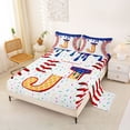 thumbnail image 2 of Erosebridal Kids Baseball Gaming Bed Sheets, Cartoon Initial J King Sheets, 4pcs, 2 of 5