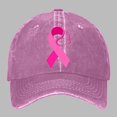 thumbnail image 2 of Women's Breast Cancer Awareness Month Printed Washed Baseball Cap Outdoor Sports Hat, 2 of 6