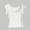 White, variant on 1 Pcs Women's Short Sleeve T-Shirts Low Scoop Neck Slim Fitted Ribbed Knit Casual Longer Crop Top