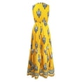 thumbnail image 3 of Vedolay Dresses For Girls Women's Summer Casual Floral Printed Bohemian Spaghetti Strap Floral Long Maxi Dress with Pockets,Yellow M, 3 of 5