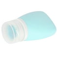 thumbnail image 3 of Botella de viaje de silicona de grado alimenticio, 60 ml de capacidad, vacía, para limpiador facial, champú, acondicionador, loción, color verde., 3 of 14