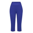 thumbnail image 4 of QATAINLAV Yoga Capris with Pockets for Women Crossover Athletic Workout Capri Sweatpants Solid Casual Straight Leg Cropped Leggings Blue L Gifts for Mom, 4 of 7