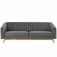 thumbnail image 5 of Modern Contemporary Urban Design Living Room Lounge Club Lobby Tufted Loveseat Sofa, Velvet Fabric Metal Steel, Grey Gray, 5 of 5