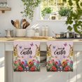 thumbnail image 4 of Spring Easter Bunny Kitchen Towels Set of 4, Pink Wooden Red Floral Easter Eggs Absorbent Dish Towels for Kitchen, Microfiber Hand Towel, Quick Drying Tea Towel for Cleaning Decorative Dishcloths, 4 of 7