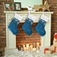 thumbnail image 6 of Coolnut 2 PCS Christmas Stocking Blue Christmas Snowflake Big Warm 17.7 x 12 Inch Hanging Xmas Stockings Decoration for Family Holiday Party Ornaments Decor Fireplace, 6 of 7