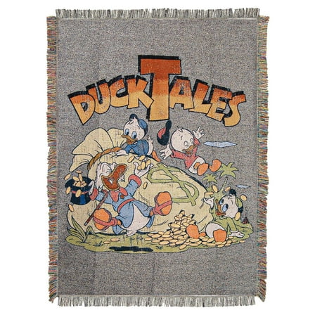 Disney's DuckTales, "Money Bags" Woven Tapestry Throw Blanket, 48" x 60", Multi Color