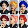 thumbnail image 3 of Windfall African Women Auto Gele African Head Tie ASO Oke Head Wrap Scarf Nigerian Wedding Hair Wear, 3 of 4