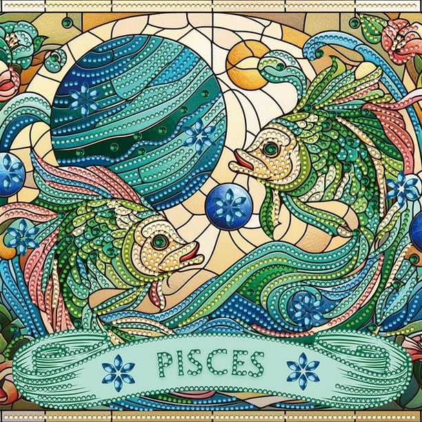 5D DIY Con Forma Especial Parcial Artística Piscis 30x30cm