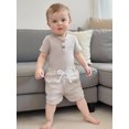 thumbnail image 6 of BemeyourBBs Baby Boy Shorts Set Striped Short Sleeve Bodysuit Elastic Waist Shorts, 6 of 9