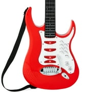 Best Choice Products Pretend Play Kids Electric Guitar, Toy Guitar with Interactive Microphone, Amp - Red