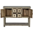 thumbnail image 4 of French Style Distressed Gray Solid Wood Console | Unique 4 Door & 1 Drawer Hall Table | Boho Farmhouse Console | Indian Entry Foyer Table, 4 of 10