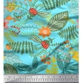 thumbnail image 1 of Soimoi Cotton Voile Fabric Leaves & Montara Tetrarose Artistic Print Fabric by Yard 42 Inch Wide, 1 of 3