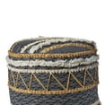 thumbnail image 2 of LR Home Small Over-tufted Striped Indoor Round Pouf, Multi, 18" x 18" x 14", 2 of 6