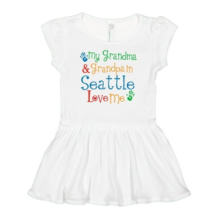 

Inktastic Seattle Grandma Grandpa Love Me Gift Baby Girl Dress