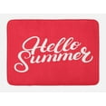 thumbnail image 1 of Hello Summer Bath Mat, Hand Written Looking Calligraphy Simplistic Summer Themed Layout, Plush Bathroom Decor Mat with Non Slip Backing, 29.5" X 17.5", Dark Coral and White, by Ambesonne, 1 of 2