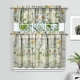thumbnail image 2 of Floral Bohemian Curtains 36 Inch Short - 3 Panel Farmhouse Vintage Set with Rustic Botanicals, Rod Pocket, 2 of 5