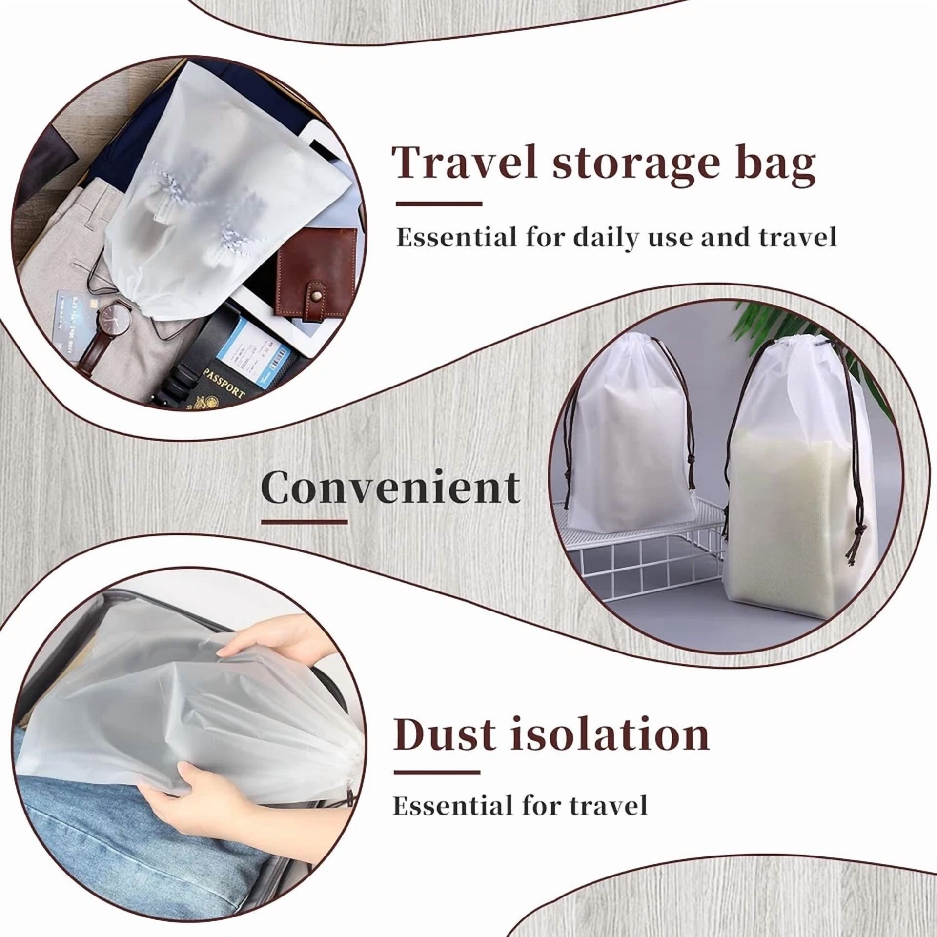 BUTTERFLY- Hoewina Transparent Shoe Bags For Travel With Rope 8Pcs Large Clear Shoe Bag