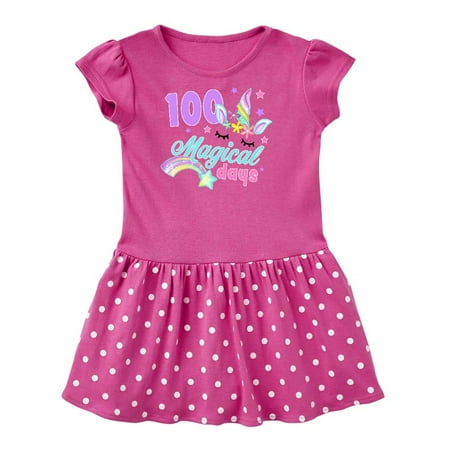 

Inktastic 100 Magical Days with Unicorn Gift Toddler Girl Dress
