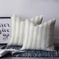 thumbnail image 2 of 14x14 Pillow Covers Set of 2, Sage Green Striped Throw Pillow Covers Decorative Couch Cushion Case, Modern Farmhouse Green Stripes Microfiber Square Pillowcases for Bedroom Car Living Room, 2 of 7