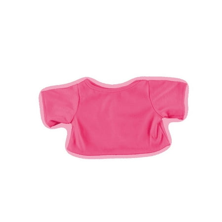 Pink Tee Shirt Outfit For Stuffed Plush Animals Fits Most 6 to 10 Animals