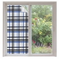 thumbnail image 2 of Blue Black Plaid Window Privacy Film, Farmhouse Blue Black Checkered Static Cling UV Sun Blocking Tint Film Heat Control Windows Films for Bedroom Bathroom, Window Stickers 35.4"x78.7", 2 of 8