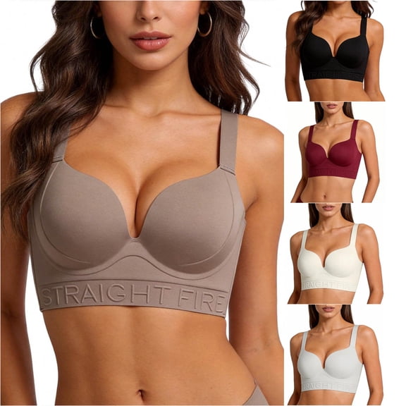 Venzia Balconette Bra for Women, Push Up Padded Underwire Low Cut T-Shirt Bra | Shape Curve, Push up, Seamless T-Shirt Cups, Side Support, Natural Lift, Back Smoothing, Soft Stretch