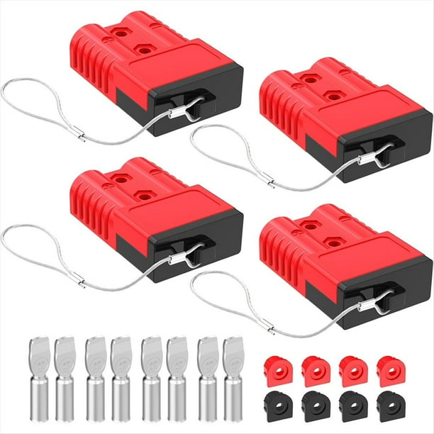 Conector Anderson, Conexión de Batería de 1/0 AWG con Tapa , Kit de Cableado para Cabrestante con Enchufe Anderson de 12 V A 36 V para Cable RV Rojo.