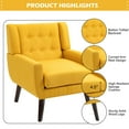 thumbnail image 4 of DREAMSIDEA Accent Chair Modern Upholstered Armchair for Living Room Button Tufted Reading Chair Bedroom Dorm Office,Yellow, 4 of 6