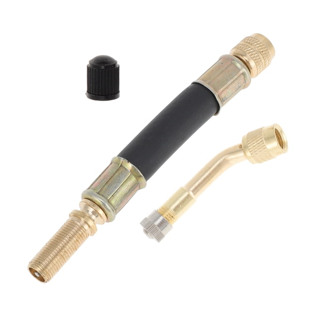 1 Juego de extensión de válvula de llanta de cobre de 135 grados con extensión de vástago de llanta de plástico flexible de 100 mm para automóvil, motocicleta, RV, camión, bicicleta