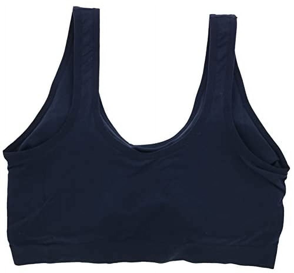 Delta Burke Intimates Women's Plus Size Seamless Comfort Band Lacey Detail Bra 2 Piece Set - Rose and Navy Blue - 2X-Large