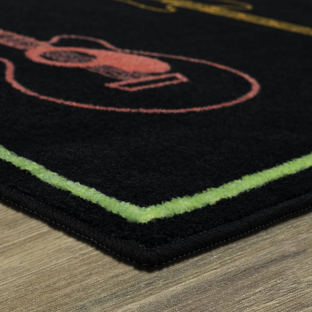 Mohawk Home Neon TunesPrinted Indoor Area Rug in Black, 5'x8'