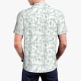 thumbnail image 4 of Balery Leaf Print Printed Men’s Short Sleeve Polo Shirt, Midweight Men's Shirt,Golf Polo shirts -Small, 4 of 9