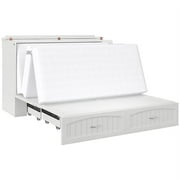 Bowery Hill Traditional Solid Wood Murphy Queen Bed in White