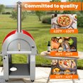 thumbnail image 5 of KOSTCH Outdoor Pizza Oven, 32.5" Wood Fire & Propane Oven, Stainless Steel, Casters & Cover for Backyard and Camping, Red, 5 of 14