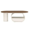 thumbnail image 4 of NEW Luxury Oval Coffee Table, 47.24'' Coffee Table with Storage Drawer, White Metal Center Table for Living Room, 4 of 10
