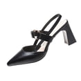 thumbnail image 2 of Samdudou Women Closed Toe Pointed Slingback Pumps Summer Block Heel Shoes with Ankle Strap Elegant Casual Formal Footwear for Wedding Guest and Grad Season, 2 of 8