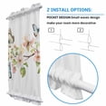 thumbnail image 3 of Floral Butterfly Door Curtains for Door Window, French Sidelight Front Back Door Curtains With Tieback, Watercolor Colorful Botanical Plants Kitchen Rod Pocket Drapes Panel, 25"x40", 3 of 5