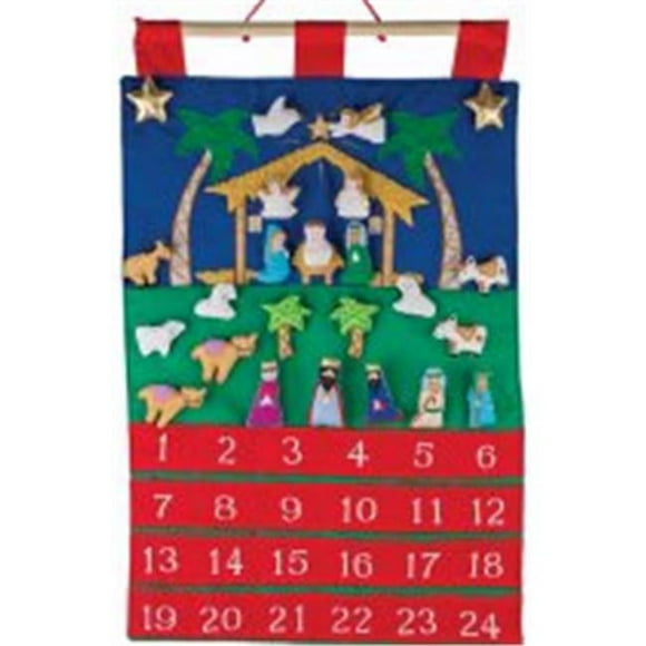 Vermont Christmas 189908 Nativity Fabric Advent Calendar - 16 x 20 in.
