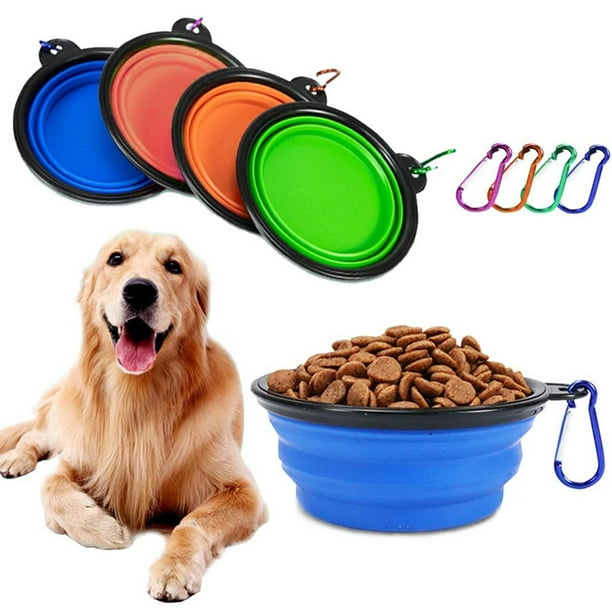 4 Pack Collapsible Dog Bowls Portable Small Travel Dog Food Water Bowl