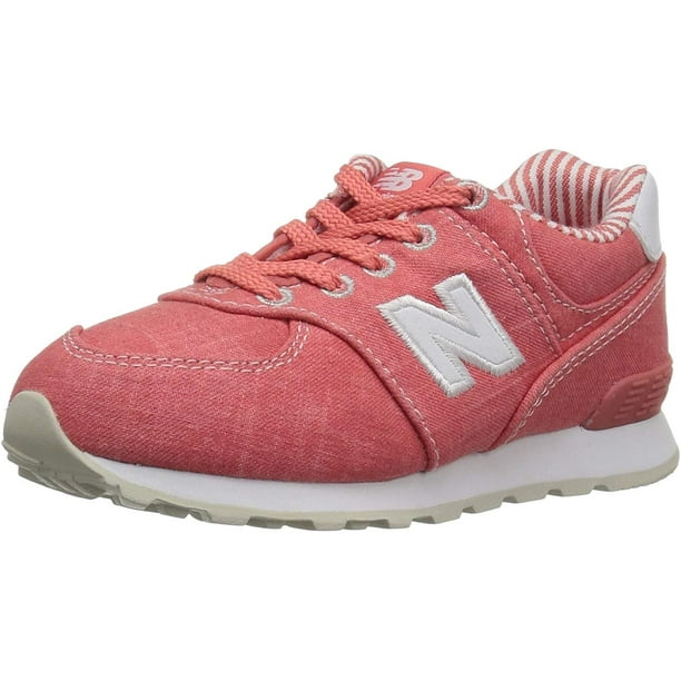 New Balance Girls 574v1 Beach Chambray Sneaker Spiced Coral