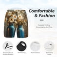 thumbnail image 3 of Gaeub Rustic Daisy Mason Jars Print Mens Swim Trunks with Compression Liner,Board Shorts Quick Dry,Beach Swimwear with Pockets-Medium, 3 of 6