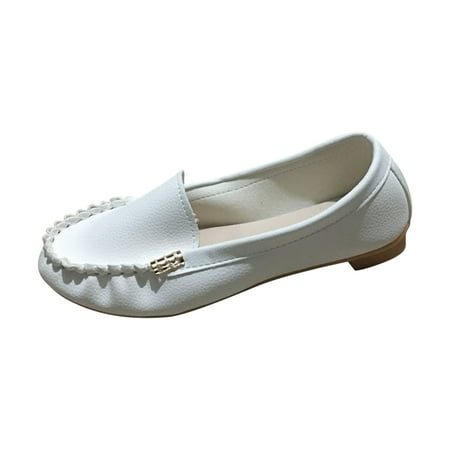 Women s Suede Loafers Slip On Flats Comfortable Driving Shoes Soft Sole Loafers Low Heel Flat Shoes Outdoor Indoor Walking Driving White 37