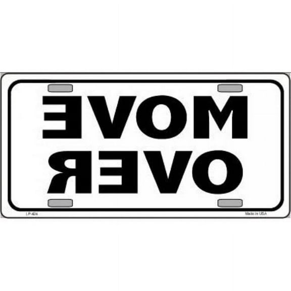 212 Main LP-424 6 x 12 in. Move Over on White Metal License Plate